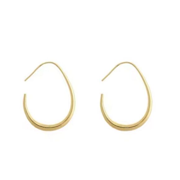 NEW Silver Plated Teardrop Dangle Earrings Choose Gold or Silver Hoops - Picture 5 of 8